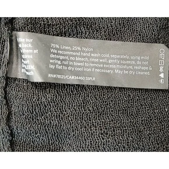 Eileen fisher womens xl linen knit tank shell top black boat neck shirt - Picture 8 of 9